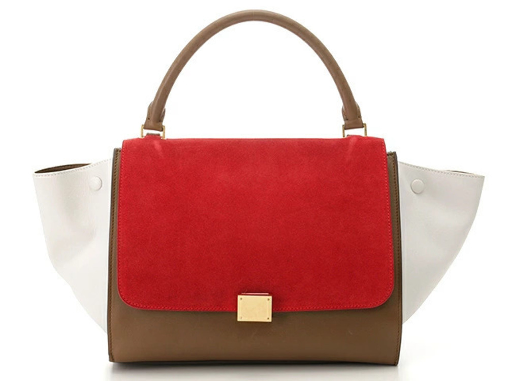 Celine Trapeze Handbag Calfskin Suede